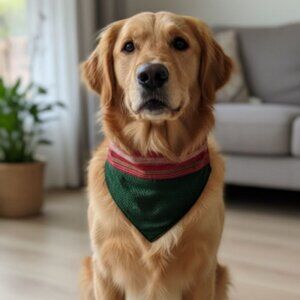 Green & Red Dog Bandana – Festive Holiday Pet Accessory